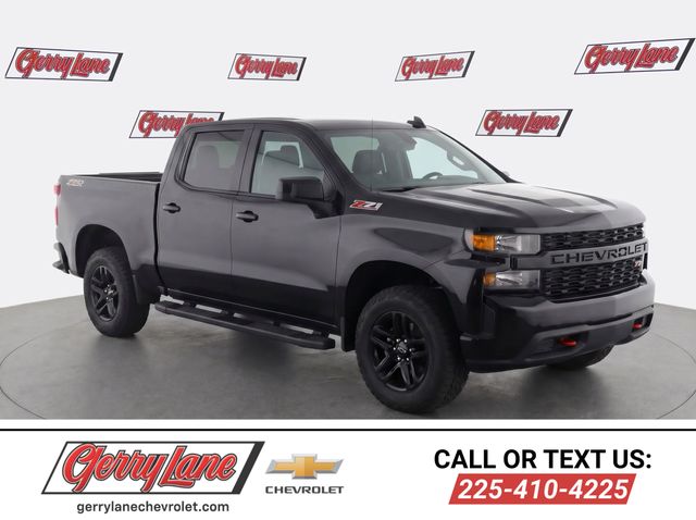 Black 2024 Chevrolet Silverado 1500 Custom Trail Boss Crew Cab 4WD Pickup Truck Four-Wheel Drive Automatic