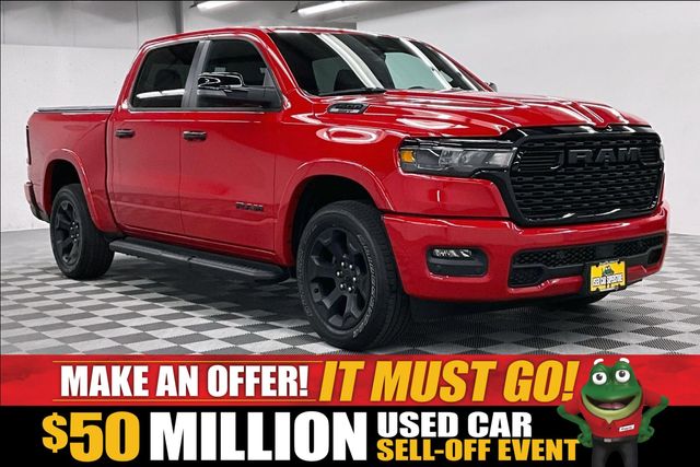 Flame Red Clearcoat 2025 RAM 1500 Pickup Truck Four-Wheel Drive 8-Speed Automatic