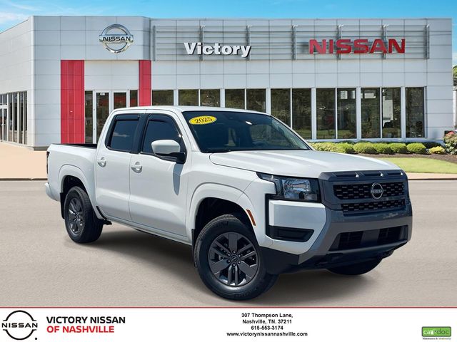 Glacier White 2025 Nissan Frontier SV Crew Cab 4WD Pickup Truck Four-Wheel Drive 9-Speed Automatic Overdrive