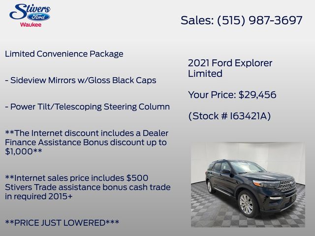 2021 Black Metallic Ford Explorer Limited 4X4 SUV