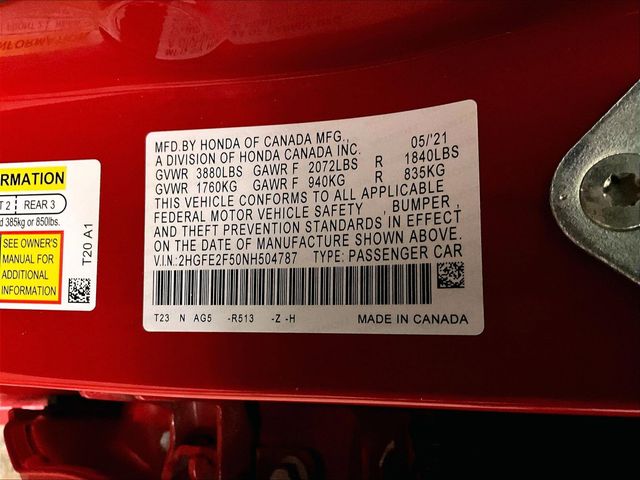 2022 Honda Civic Sport Red at Bob Ruth Ford