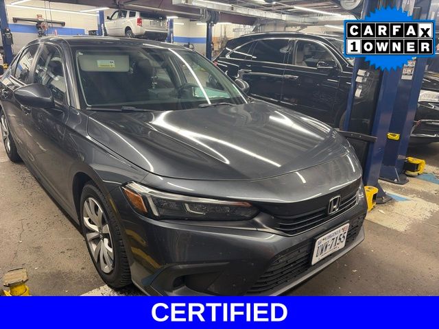 Meteorite Gray Metallic 2024 Honda Civic Sedan Front-Wheel Drive Continuously Variable Transmission