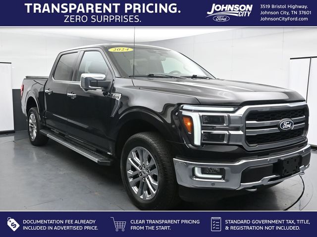 Black Metallic 2024 Ford F-150 Lariat SuperCrew 4WD Pickup Truck Four-Wheel Drive Automatic