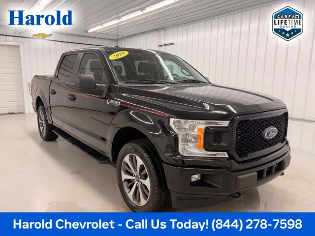Agate Black Metallic 2019 Ford F-150 XL SuperCrew 4WD Pickup Truck Four-Wheel Drive Automatic