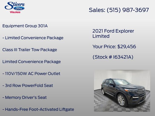 2021 Black Metallic Ford Explorer Limited 4X4 SUV
