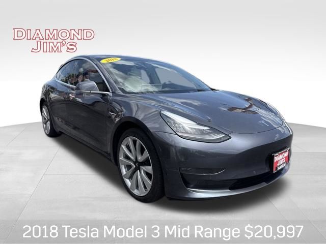 Gray 2018 Tesla Model 3 Mid Range RWD Sedan Rear-Wheel Drive 1-Speed Automatic
