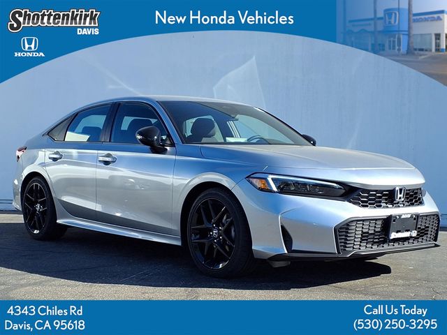 Solar Silver Metallic 2026 Honda Civic Sedan Front-Wheel Drive Continuously Variable Transmission