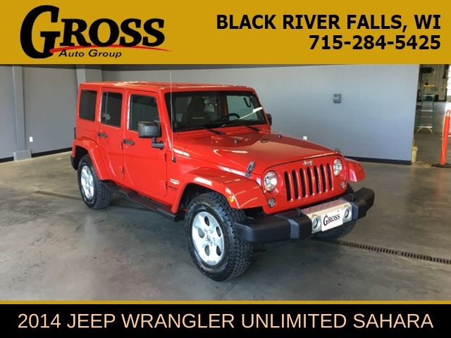 Flame Red Clearcoat 2014 Jeep Wrangler Unlimited Sahara 4WD SUV / Crossover Four-Wheel Drive 6-Speed Manual