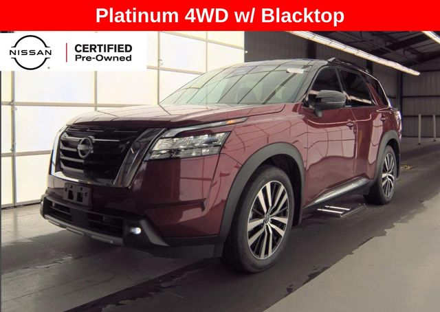 Red (Scarlet Ember Tintcoat/Super Black) 2024 Nissan Pathfinder Platinum 4WD SUV / Crossover All-Wheel Drive 9-Speed Automatic