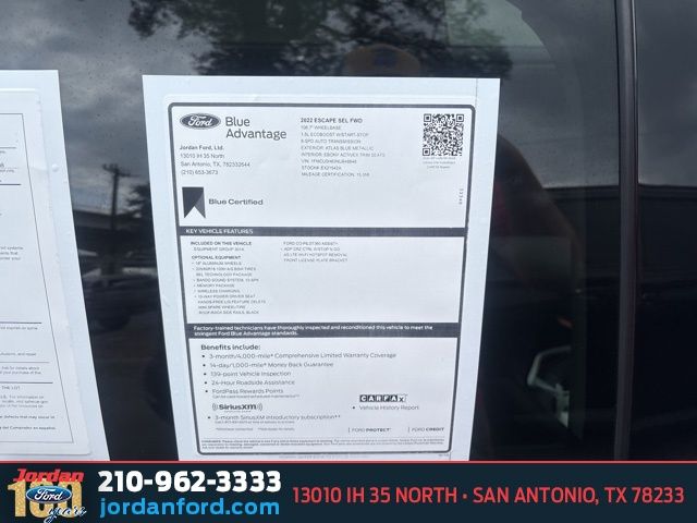 Used Car 2022 Ford Escape  Sel For Sale Under $25,000 In San Antonio, Texas