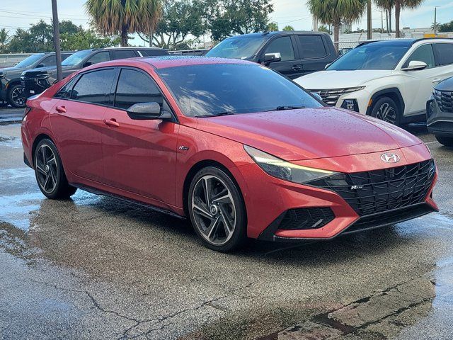 Lava Orange 2021 Hyundai Elantra Sedan Front-Wheel Drive 7-Speed Dual Clutch