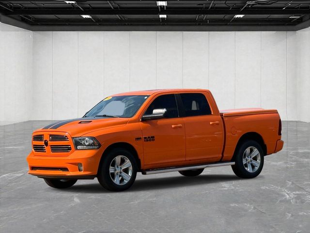 Orange 2015 RAM 1500 Pickup Truck Four-Wheel Drive 8-Speed Automatic