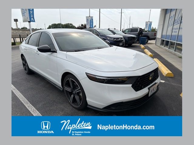 Platinum White Pearl 2023 Honda Accord Hybrid Sedan Front-Wheel Drive Continuously Variable Transmission