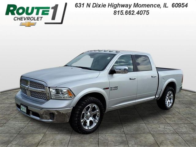 Bright Silver Metallic Clearcoat 2018 RAM 1500 Laramie Crew Cab 4WD Pickup Truck Four-Wheel Drive 8-Speed Automatic