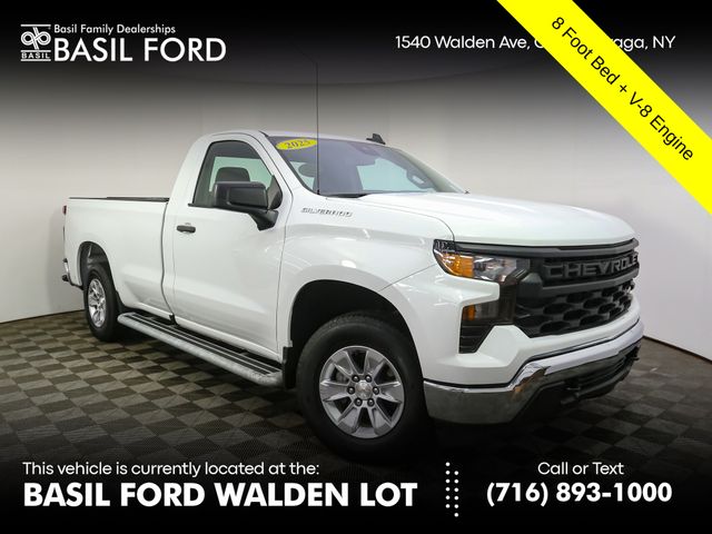 Summit White 2025 Chevrolet Silverado 1500 Work Truck Regular Cab LB RWD Pickup Truck 4X2 Automatic