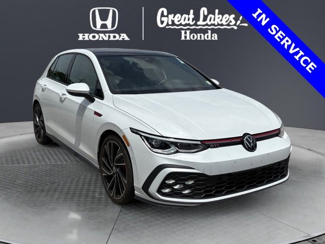 Opal White Pearl 2024 Volkswagen Golf GTI Autobahn FWD Hatchback Front-Wheel Drive 7-Speed Dual Clutch