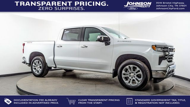 Summit White 2023 Chevrolet Silverado 1500 LTZ Crew Cab 4WD Pickup Truck Four-Wheel Drive 10-Speed Automatic