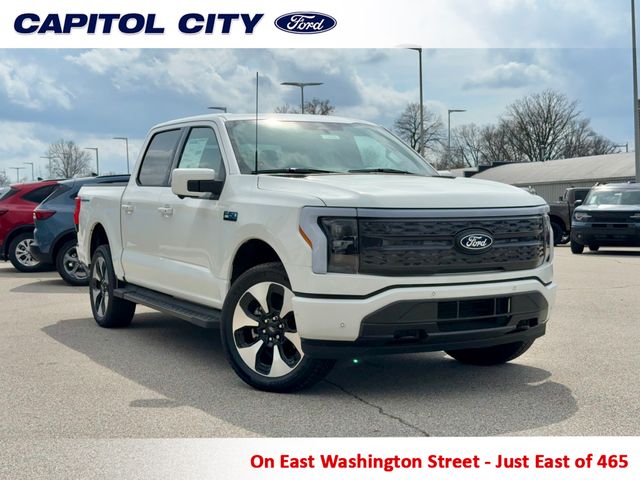 Star White Metallic Tri-Coat 2025 Ford F-150 Lightning Platinum SuperCrew AWD Pickup Truck All-Wheel Drive Automatic