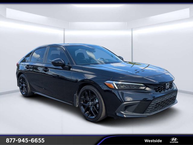 Crystal Black Pearl 2024 Honda Civic Hatchback Sport FWD Hatchback Front-Wheel Drive Continuously Variable Transmission