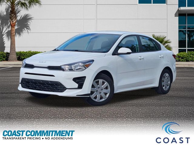 Clear White 2022 Kia Rio Sedan Front-Wheel Drive Continuously Variable Transmission