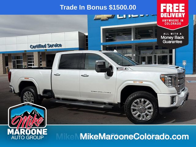 White Frost Tricoat 2023 GMC Sierra 3500HD Denali Crew Cab 4WD Pickup Truck Four-Wheel Drive Automatic