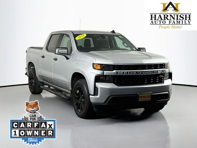 Silver Ice Metallic 2021 Chevrolet Silverado 1500 Pickup Truck Four-Wheel Drive 8-Speed Automatic