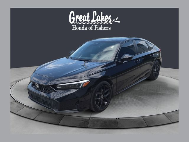 Crystal Black Pearl 2025 Honda Civic Hybrid Hatchback Front-Wheel Drive Continuously Variable Transmission