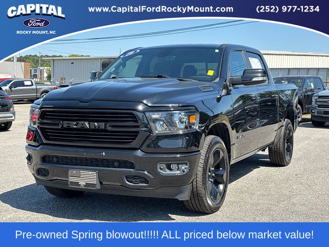 Diamond Black Crystal Pearlcoat 2019 RAM 1500 Big Horn Crew Cab 4WD Pickup Truck Four-Wheel Drive 8-Speed Automatic
