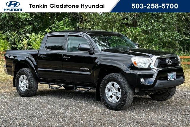 Black 2015 Toyota Tacoma Double Cab V6 4WD Pickup Truck Four-Wheel Drive 5-Speed Automatic