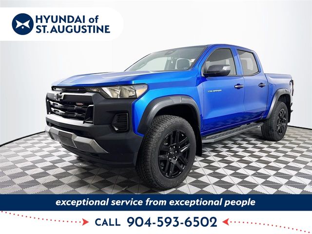 Glacier Blue Metallic 2023 Chevrolet Colorado Pickup Truck Four-Wheel Drive 8-Speed Automatic