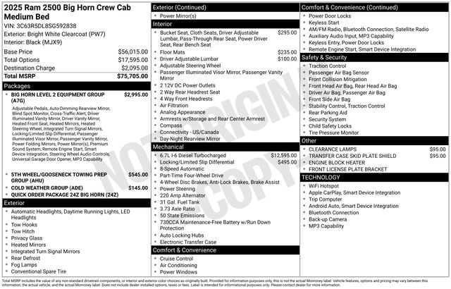 2025 RAM 2500 Big Horn Crew Cab 4WD