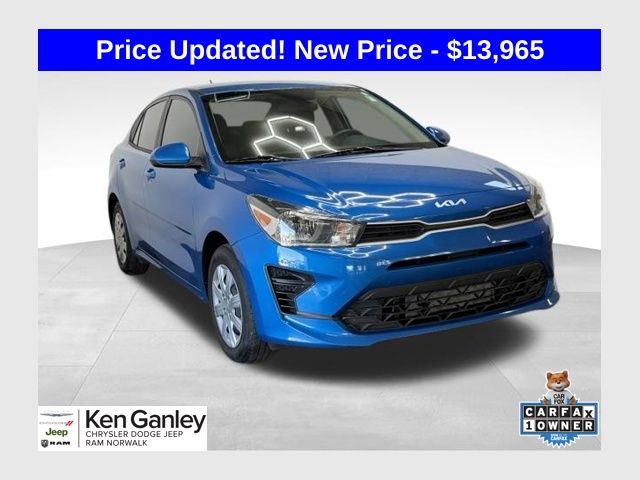 Sporty Blue 2023 Kia Rio Sedan Front-Wheel Drive Continuously Variable Transmission