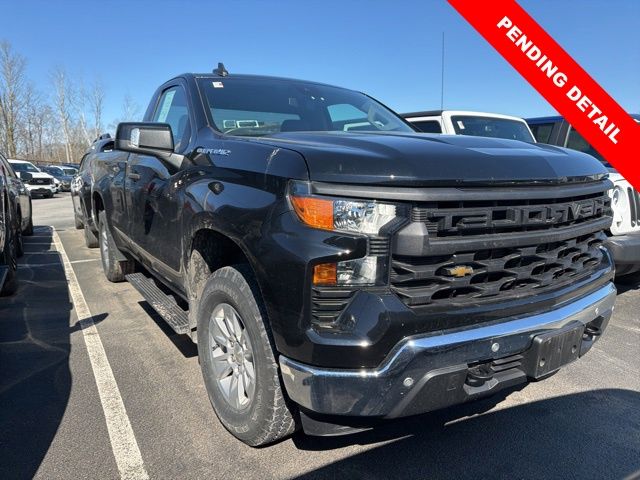 Black 2024 Chevrolet Silverado 1500 Work Truck Regular Cab LB 4WD Pickup Truck Four-Wheel Drive Automatic