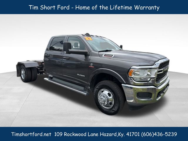 Gray (Granite Crystal Metallic Clearcoat) 2022 RAM 3500 Chassis Tradesman Crew Cab DRW 4WD Pickup Truck Four-Wheel Drive 6-Speed Automatic