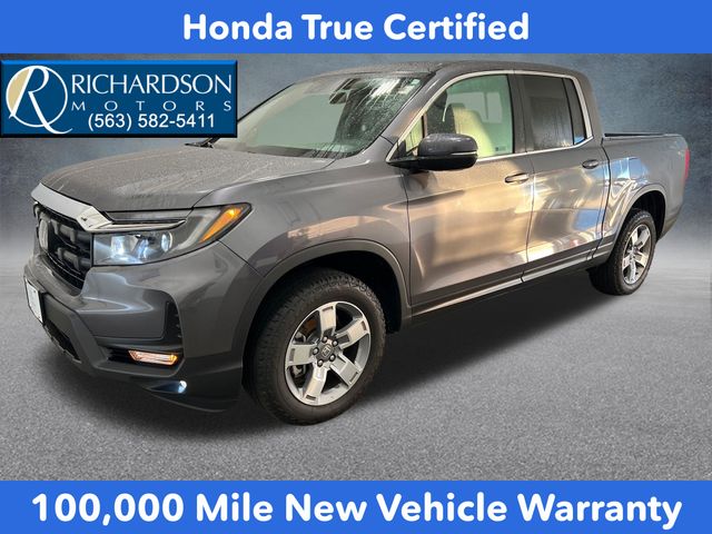 Gray (Modern Steel Metallic) 2025 Honda Ridgeline Pickup Truck All-Wheel Drive 9-Speed Automatic