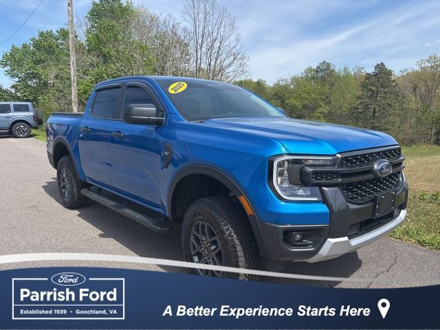 Velocity Blue Metallic 2025 Ford Ranger XLT SuperCrew 4WD Pickup Truck Four-Wheel Drive Automatic
