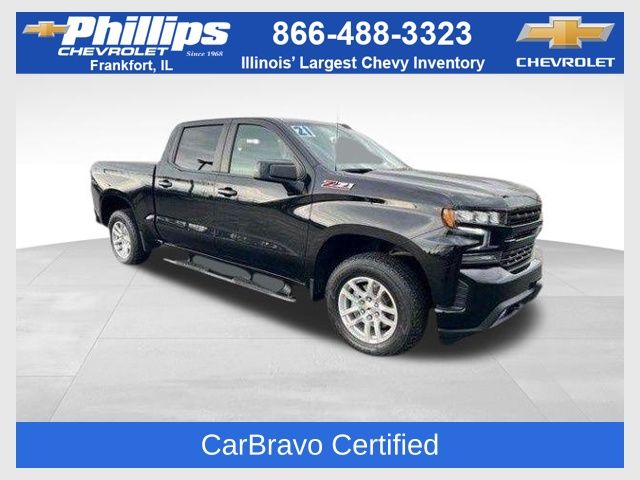 Black 2021 Chevrolet Silverado 1500 RST Crew Cab 4WD Pickup Truck Four-Wheel Drive 8-Speed Automatic