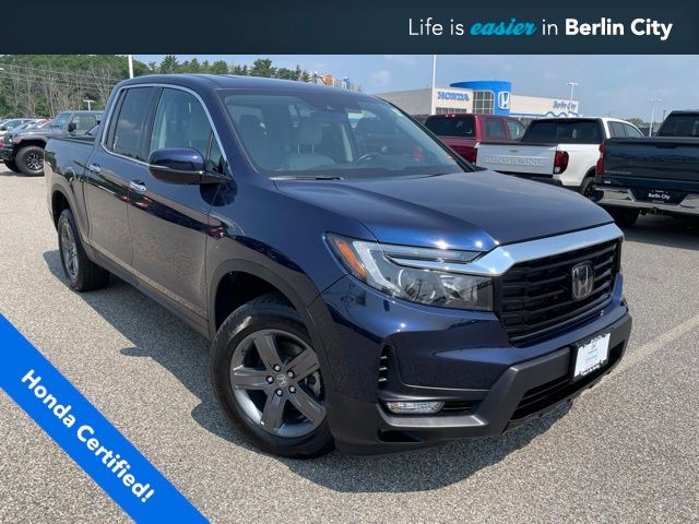 Black (Obsidian Blue Pearl) 2022 Honda Ridgeline Pickup Truck All-Wheel Drive 9-Speed Automatic