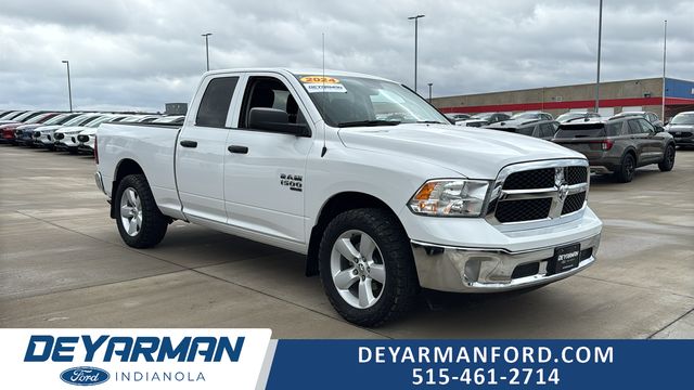 Bright White Clearcoat 2024 RAM 1500 Classic Tradesman Quad Cab 4WD Pickup Truck Four-Wheel Drive 8-Speed Automatic