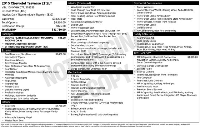 2015 Chevrolet Traverse 2LT