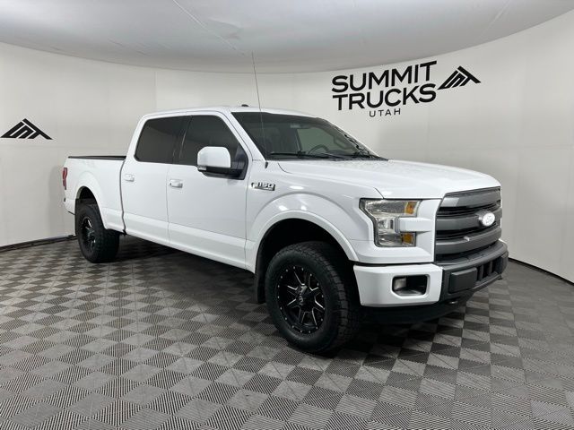 White 2015 Ford F-150 Lariat SuperCrew LB 4WD Pickup Truck Four-Wheel Drive 6-Speed Automatic
