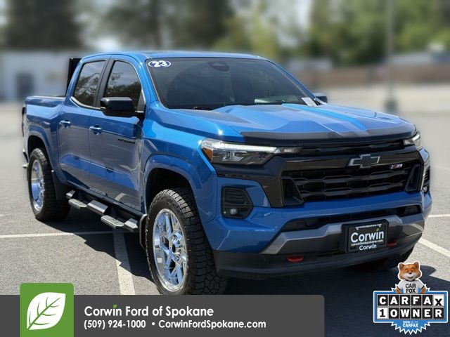 Glacier Blue Metallic 2023 Chevrolet Colorado Z71 Crew Cab 4WD Pickup Truck Four-Wheel Drive 8-Speed Automatic