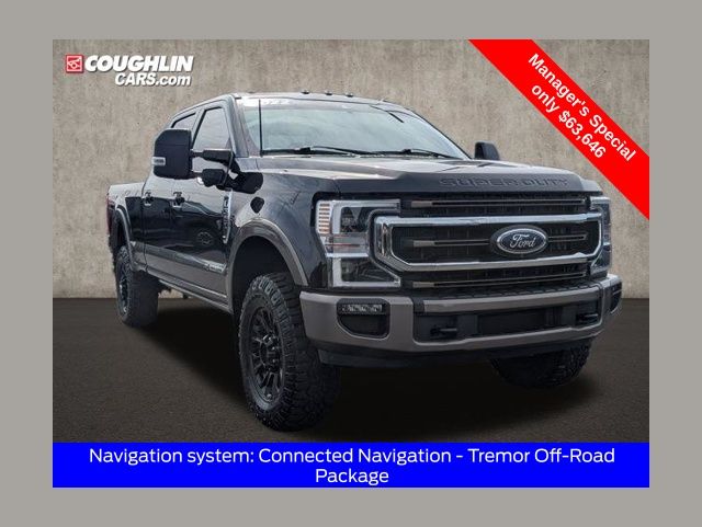 Agate Black Metallic 2022 Ford F-350 Super Duty King Ranch Crew Cab 4WD Pickup Truck Four-Wheel Drive Automatic