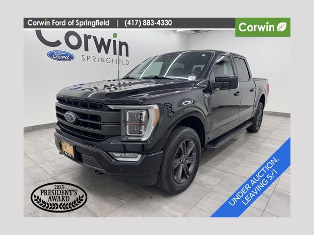 Agate Black Metallic 2023 Ford F-150 Lariat SuperCrew 4WD Pickup Truck Four-Wheel Drive Automatic