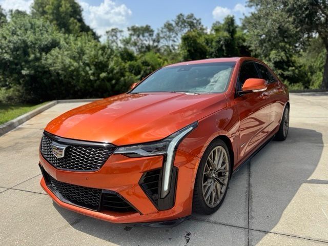 Blaze Orange Metallic 2023 Cadillac CT4-V Blackwing Sedan Rear-Wheel Drive Automatic