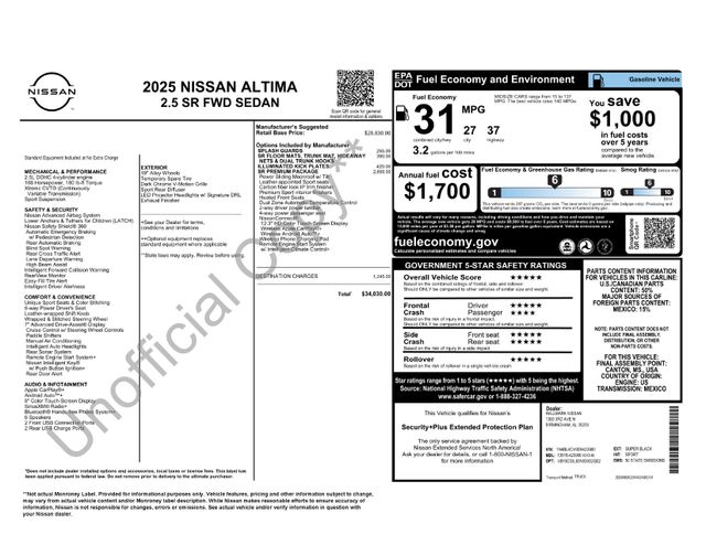 2025 Nissan Altima 2.5 SR