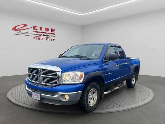 Electric Blue Pearlcoat 2007 Dodge RAM 1500 SLT Quad Cab 4WD Pickup Truck Four-Wheel Drive 5-Speed Automatic