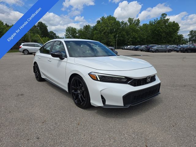 White 2025 Honda Civic Hatchback Hatchback Front-Wheel Drive Continuously Variable Transmission