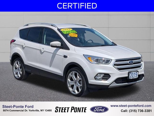 White Platinum Clearcoat Metallic 2019 Ford Escape SUV / Crossover All-Wheel Drive 6-Speed Automatic