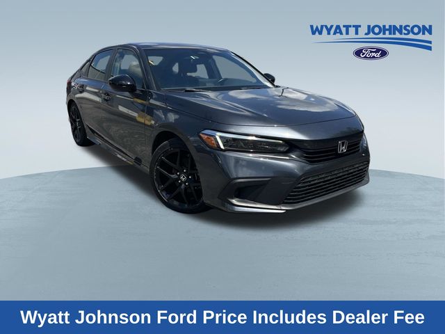 Aegean Blue Metallic 2024 Honda Civic Sport FWD Sedan Front-Wheel Drive Continuously Variable Transmission